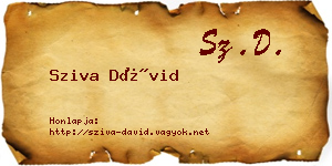 Sziva Dávid névjegykártya